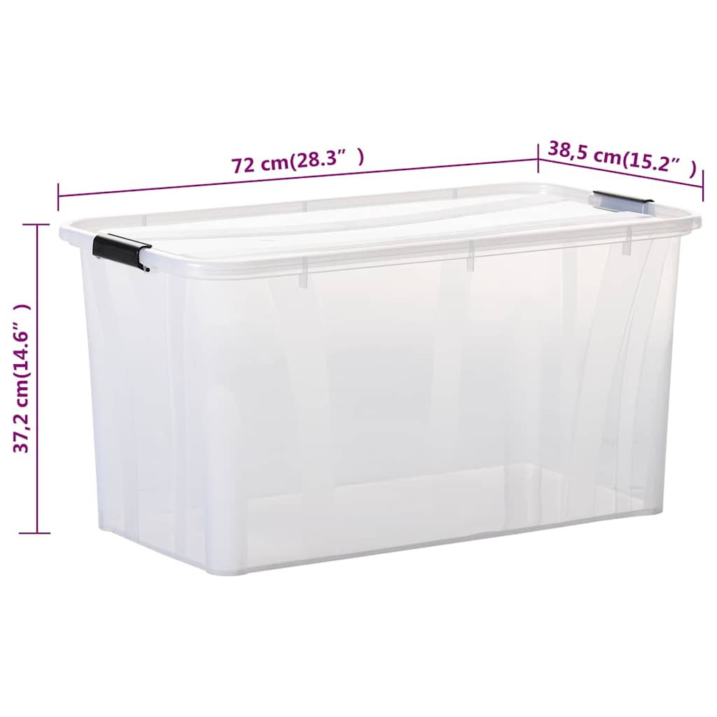Scatole Trasparenti Portaoggetti con Coperchio 5 pz da 80 L