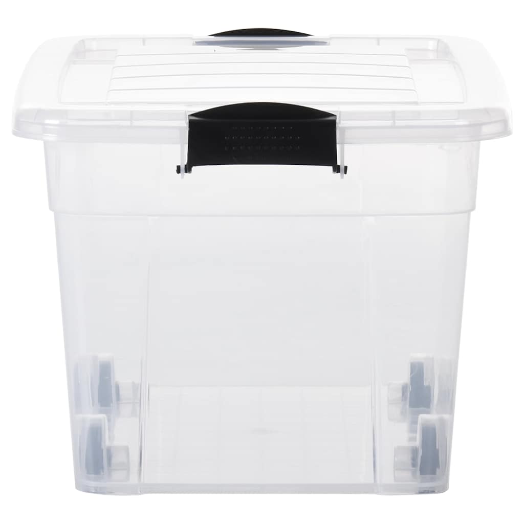 Scatole con Ruote e Coperchio 2 pz Trasparenti 40 L