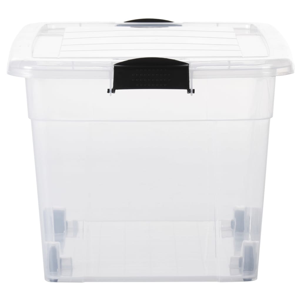 Scatole Trasparenti Portaoggetti con Ruote e Coperchi 5 pz 60 L
