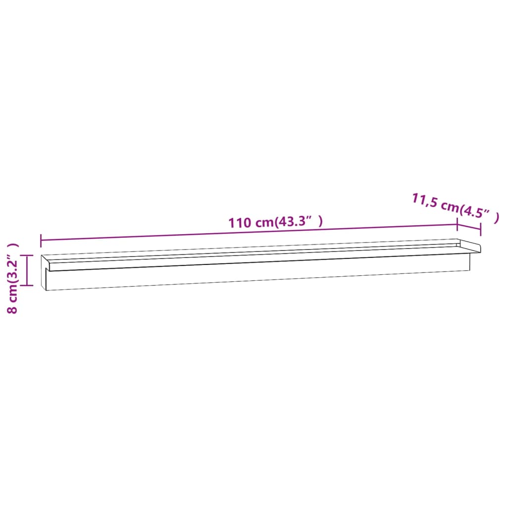 Fontana a Cascata per Piscina Rettangolare Acciaio Inox 110 cm