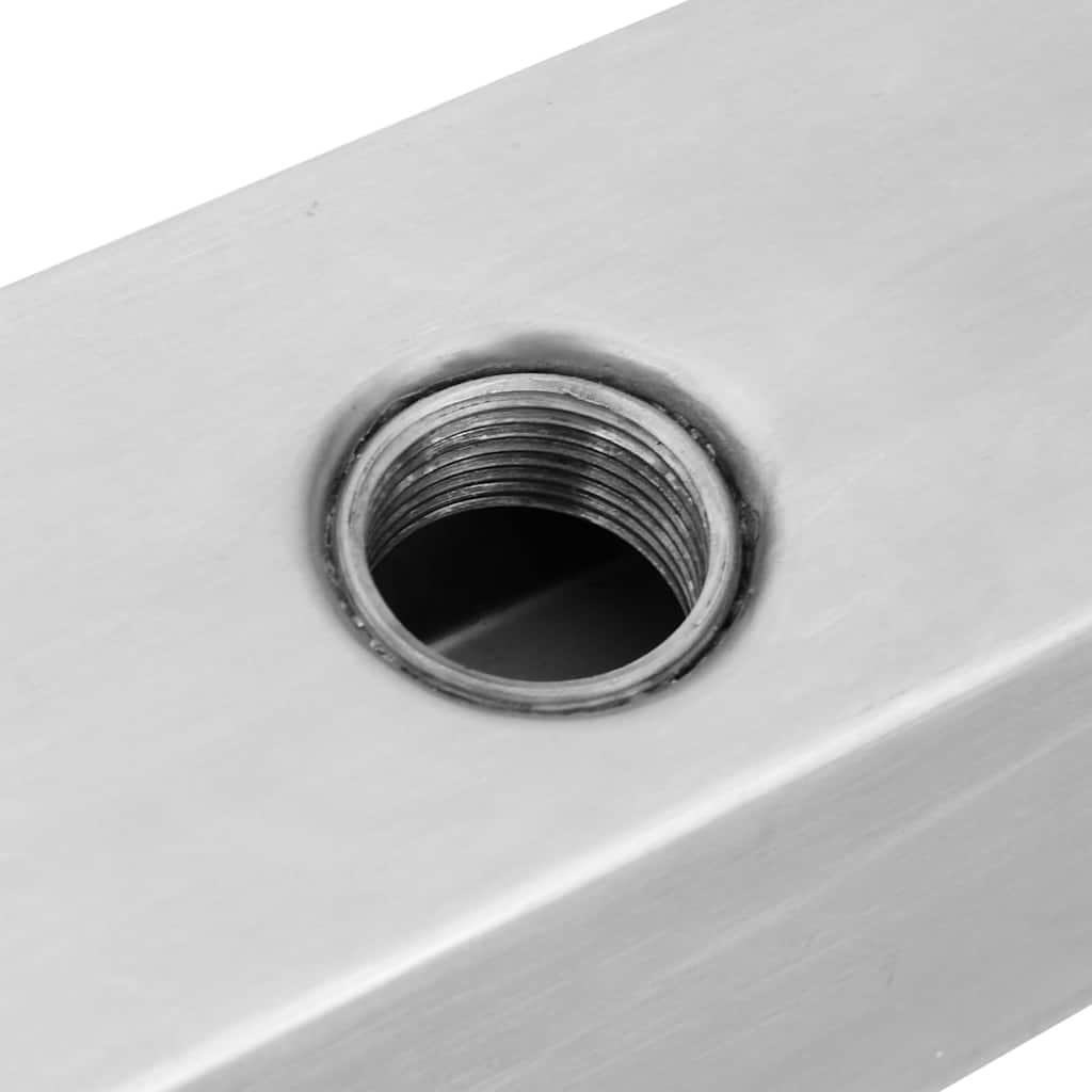 Fontana per Piscina a Cascata con LED in Acciaio Inox 110 cm