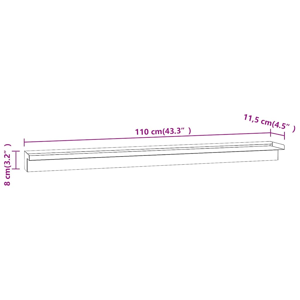 Fontana per Piscina a Cascata con LED in Acciaio Inox 110 cm
