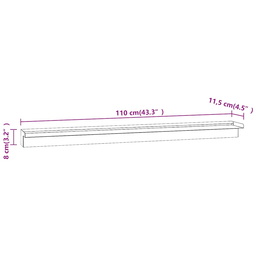 Fontana per Piscina a Cascata con LED in Acciaio Inox 110 cm