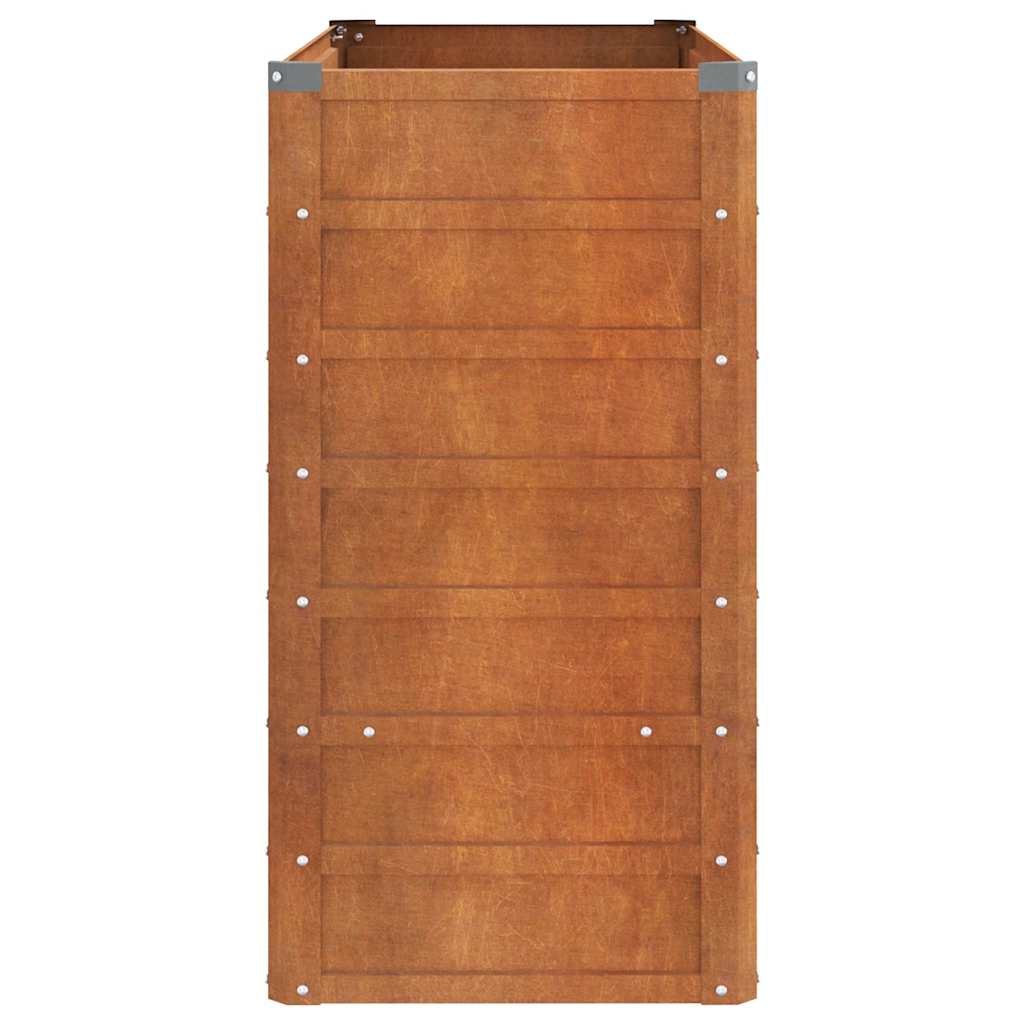 Letto Rialzato da Giardino Ruggine 100x40x77 cm Acciaio Corten