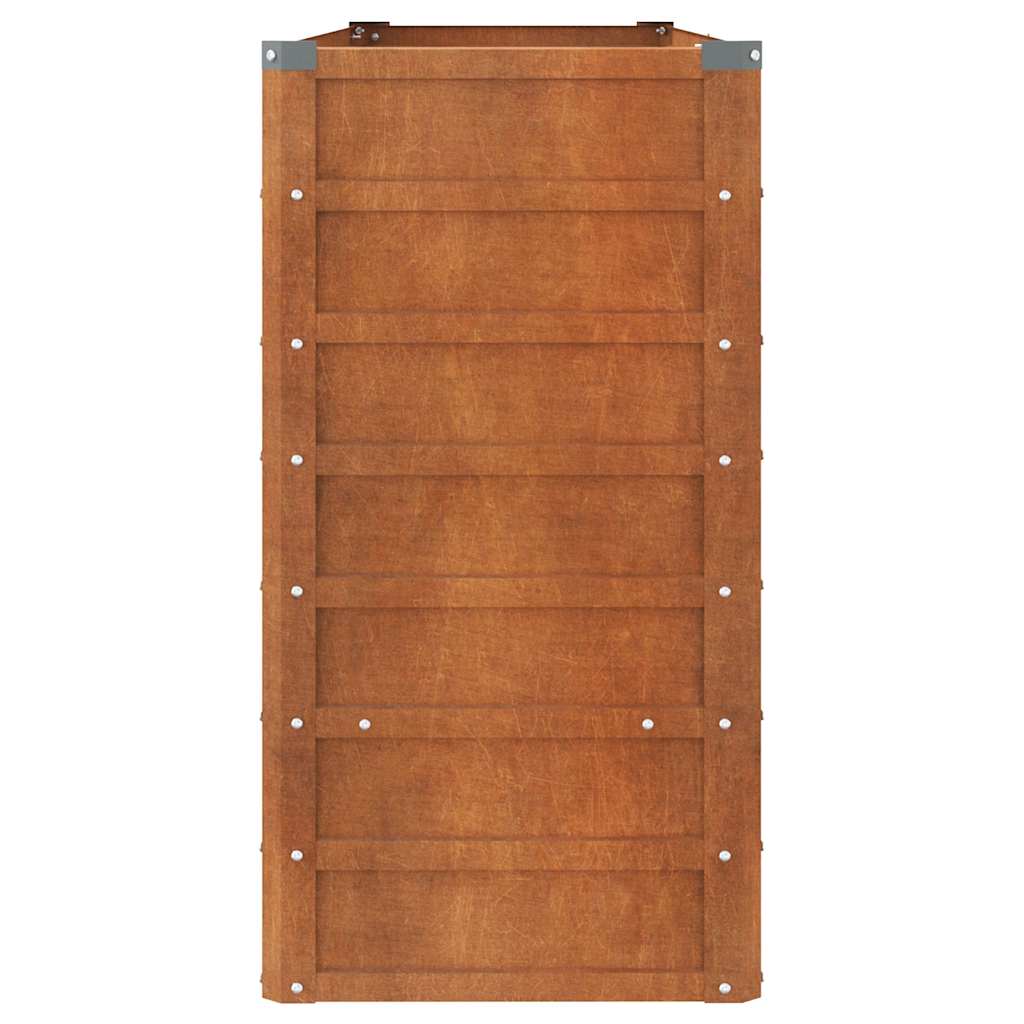 Letto Rialzato da Giardino Ruggine 160x40x77 cm Acciaio Corten