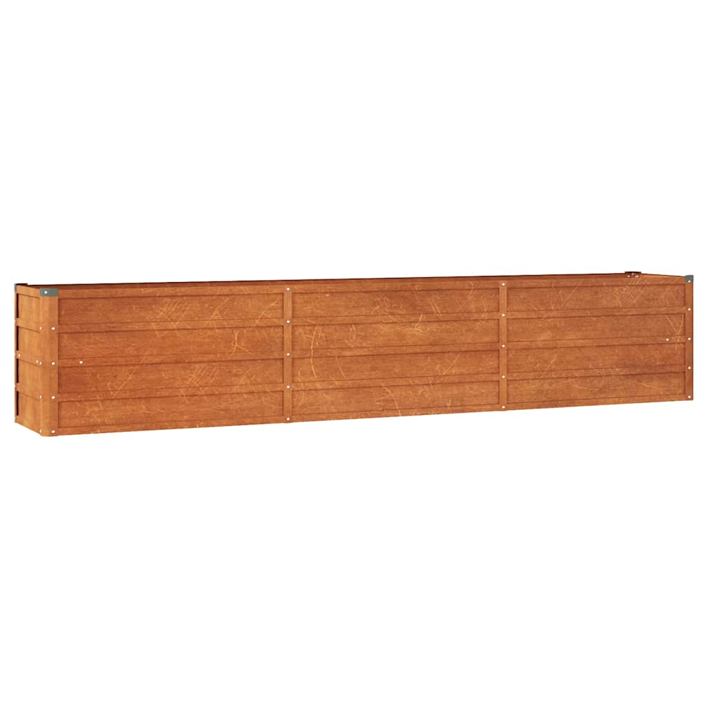 Letto Rialzato da Giardino Ruggine 240x40x45 cm Acciaio Corten