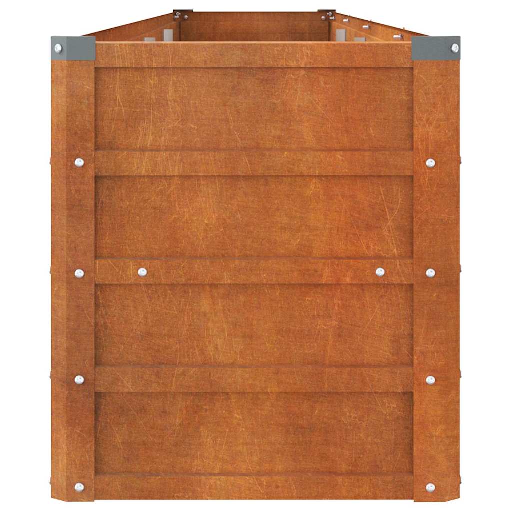 Letto Rialzato da Giardino Ruggine 320x40x45 cm Acciaio Corten