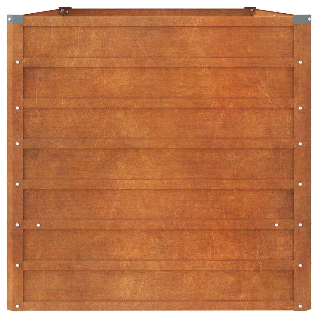 Letto Rialzato da Giardino Ruggine 160x80x77 cm Acciaio Corten