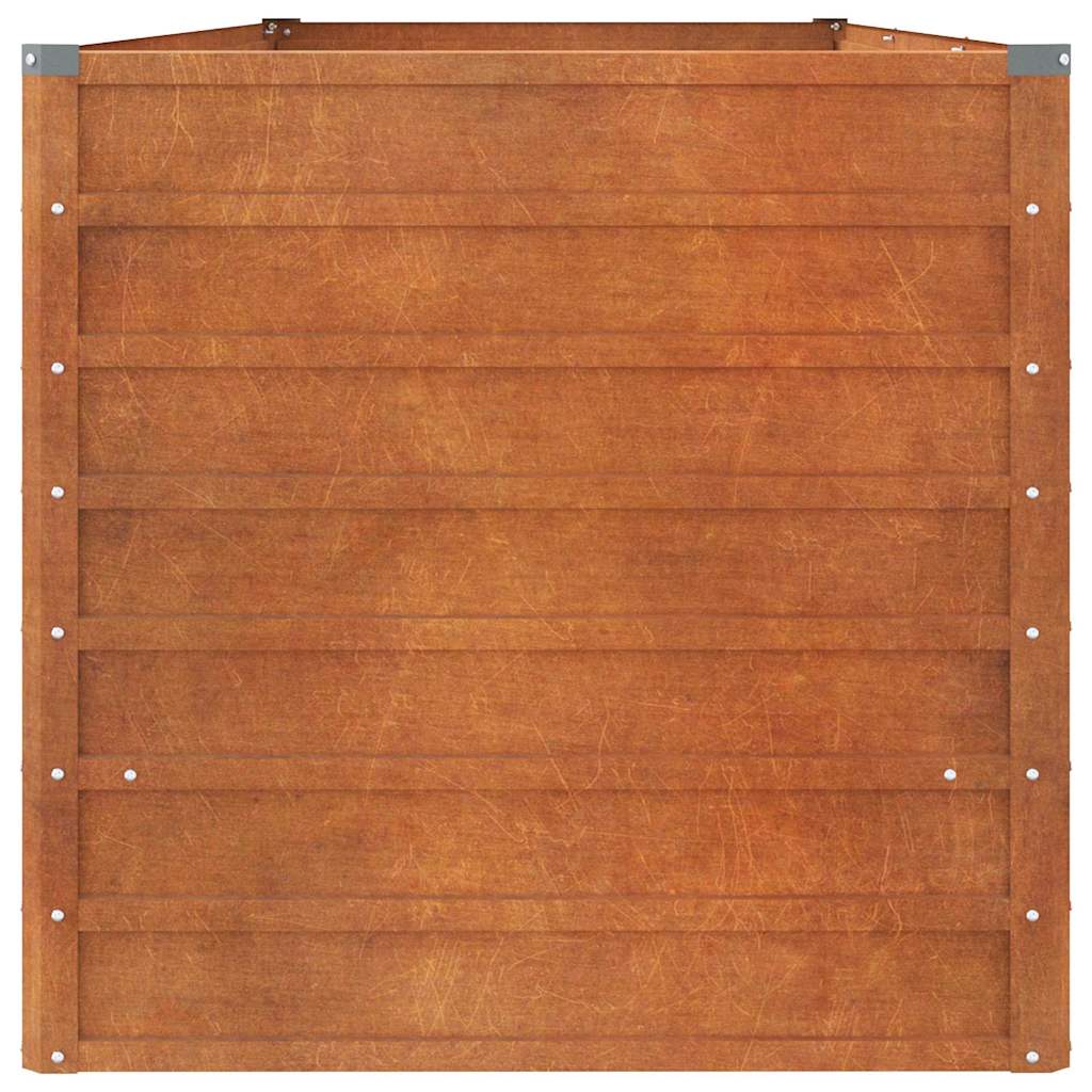 Letto Rialzato da Giardino Ruggine 240x80x77 cm Acciaio Corten