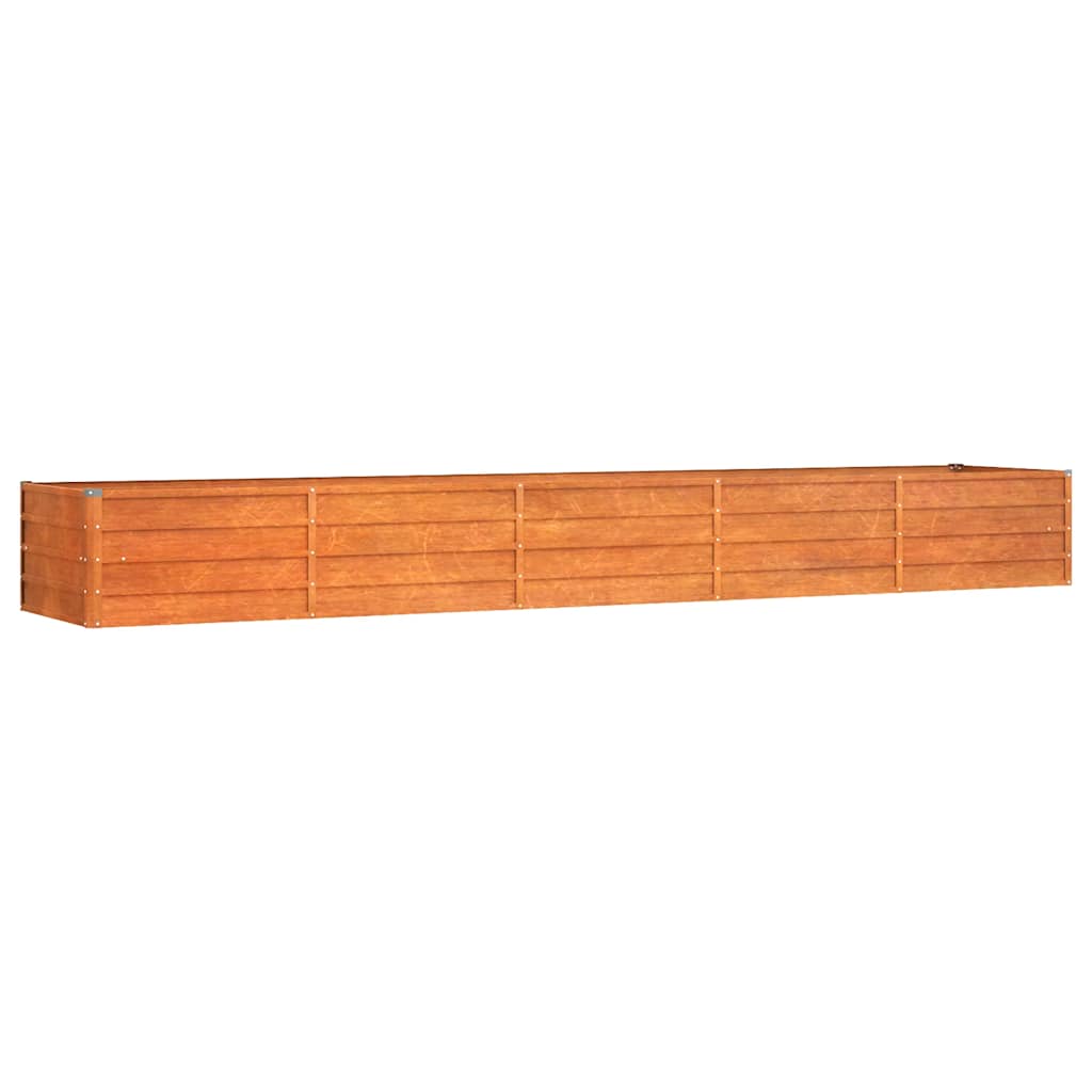 Letto Rialzato da Giardino Ruggine 400x80x45 cm Acciaio Corten