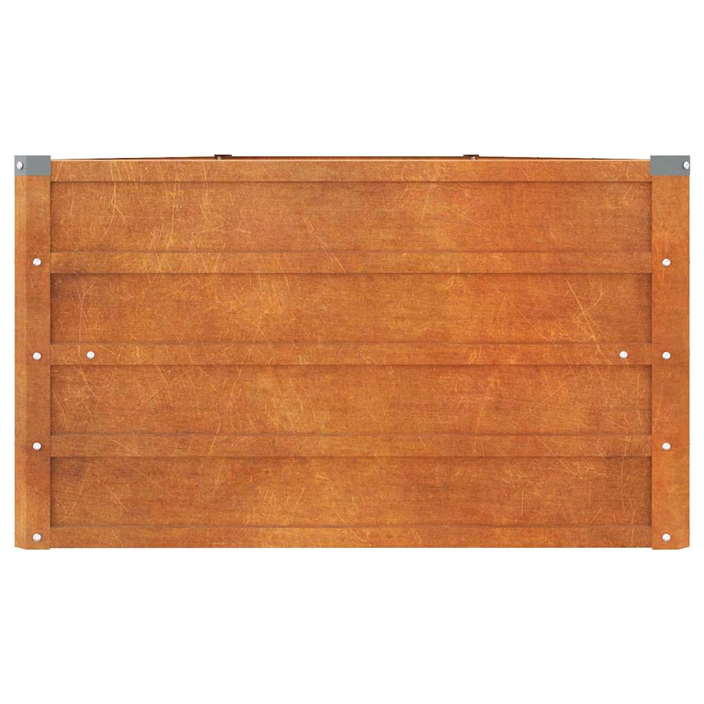 Letto Rialzato da Giardino Ruggine 400x80x45 cm Acciaio Corten