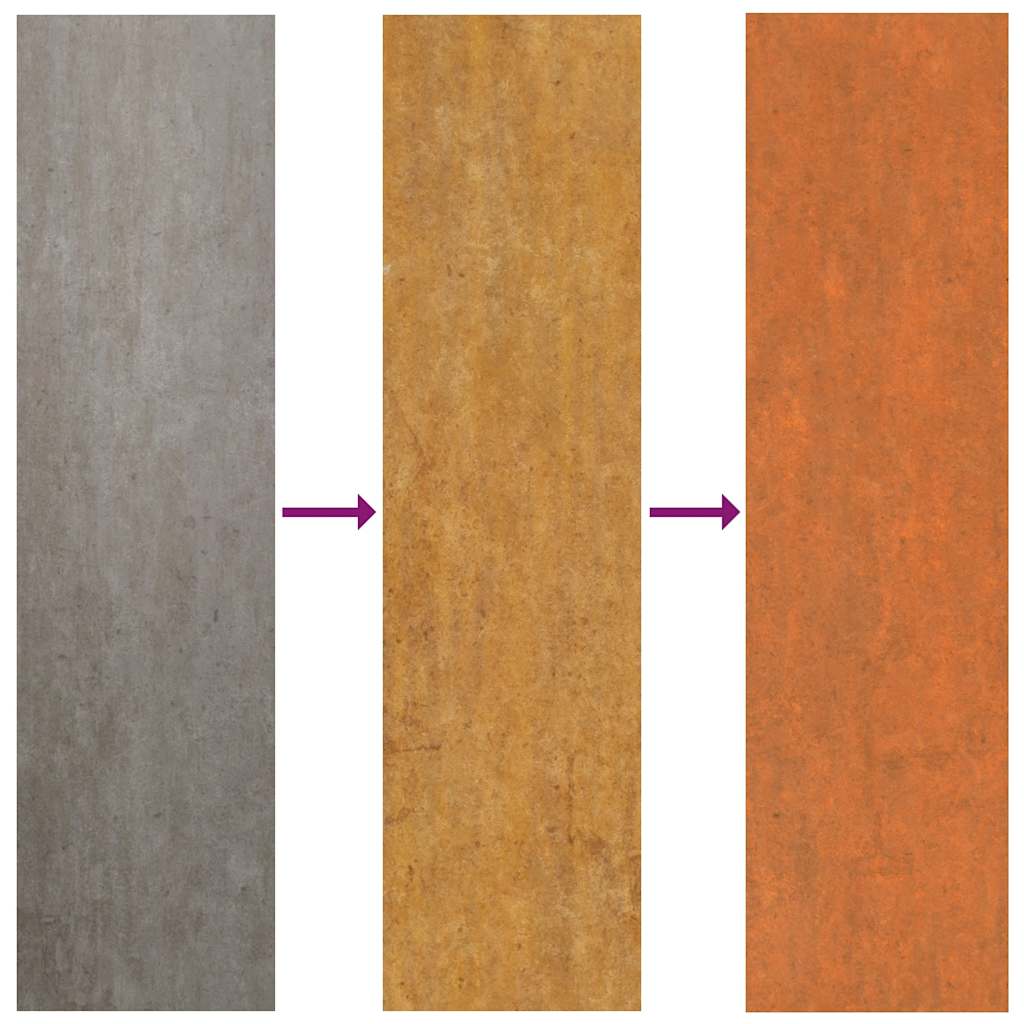 Letto Rialzato da Giardino Ruggine 400x80x45 cm Acciaio Corten