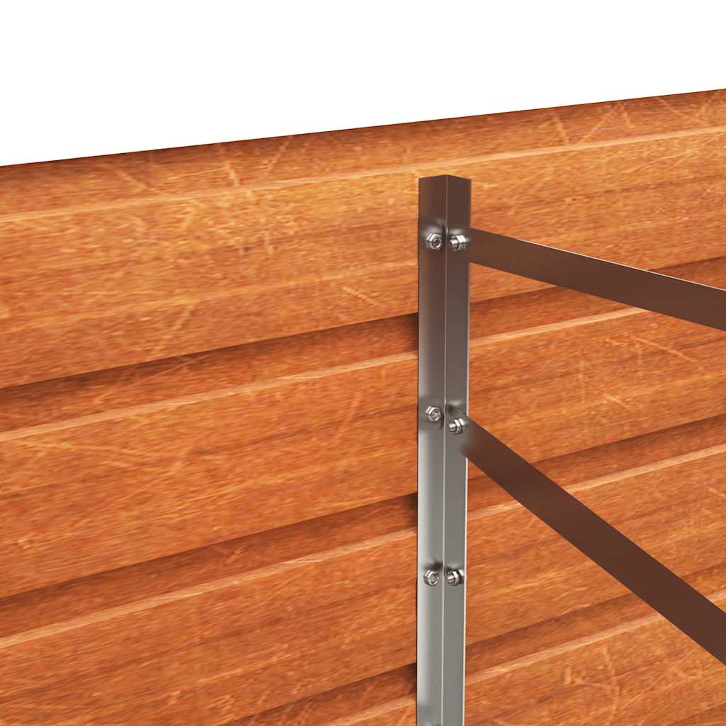 Letto Rialzato da Giardino Ruggine 400x80x45 cm Acciaio Corten