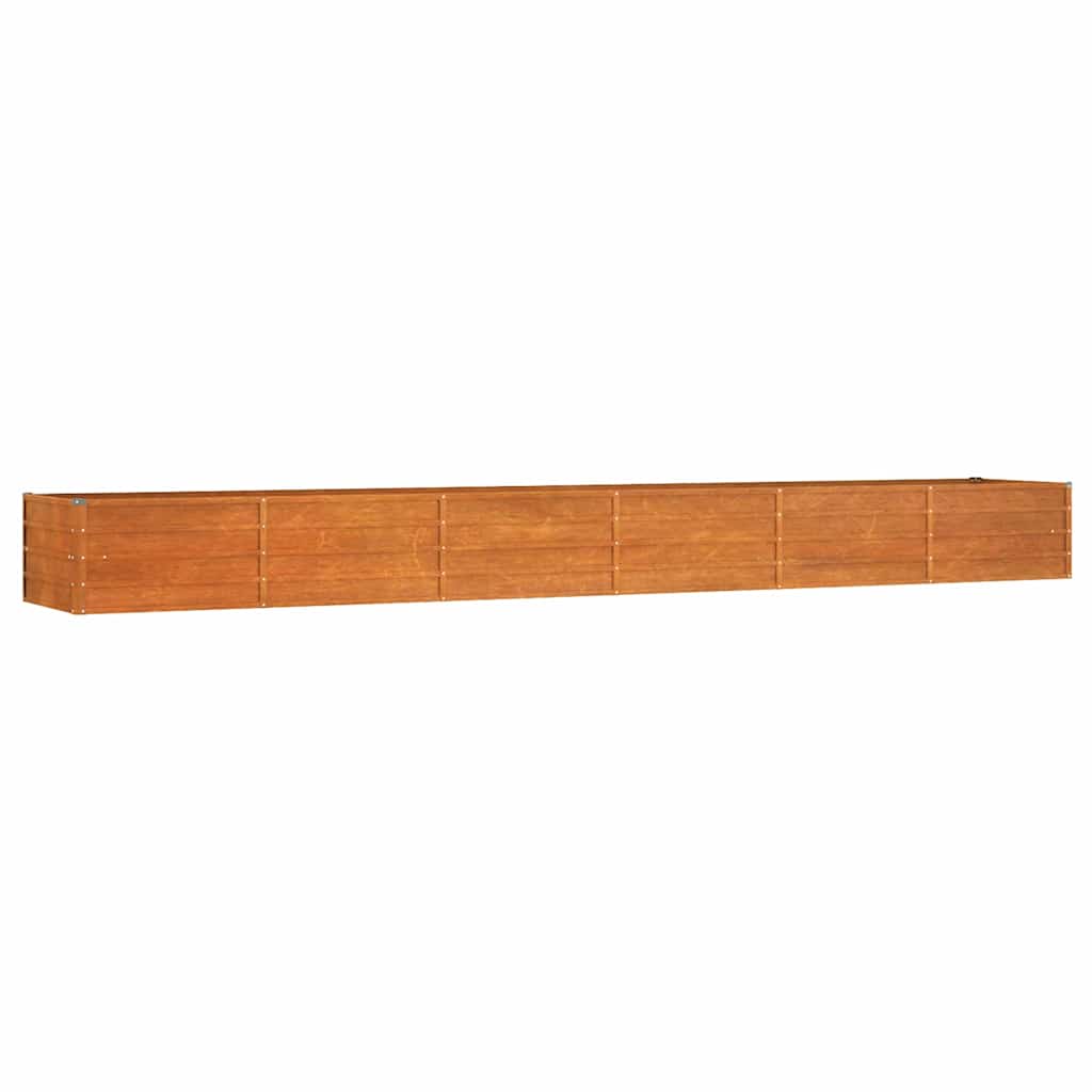 Letto Rialzato da Giardino Ruggine 480x80x45 cm Acciaio Corten