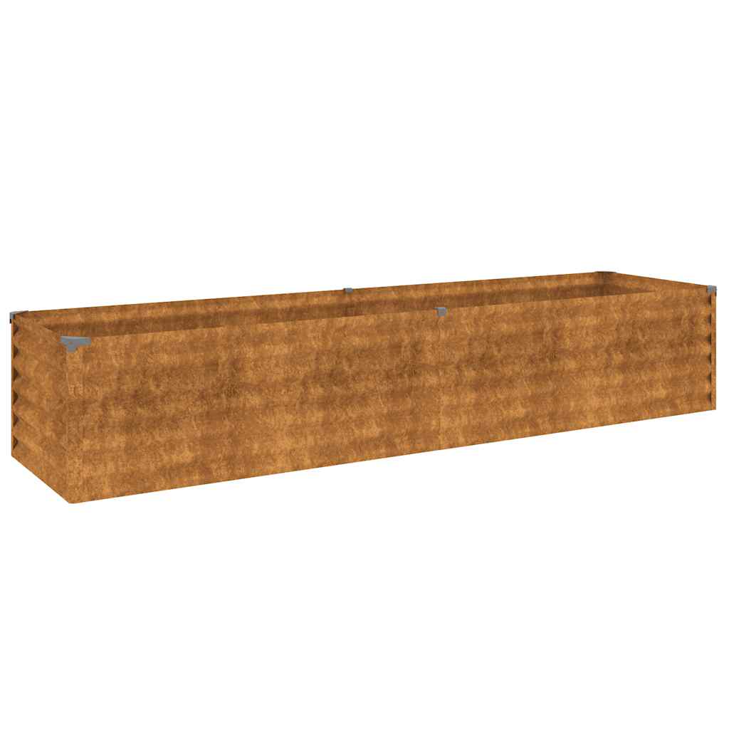 Letto rialzato da giardino 194x50x36 cm in acciaio Corten