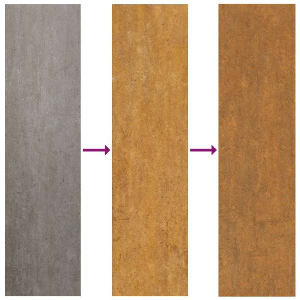 Letto rialzato da giardino 194x50x36 cm in acciaio Corten