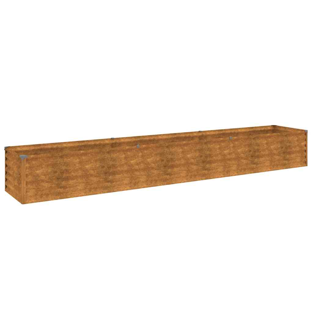 Letto rialzato da giardino 291x50x36 cm in acciaio Corten