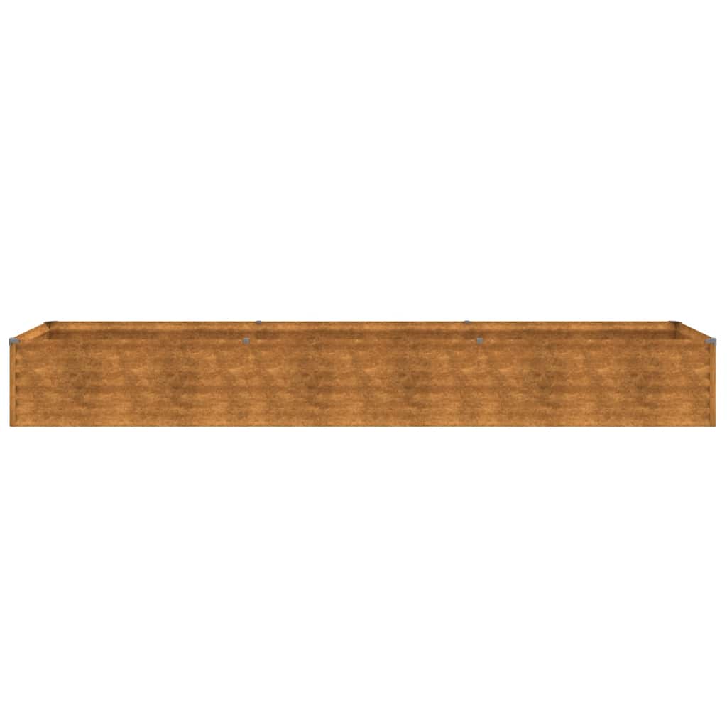 Letto rialzato da giardino 291x50x36 cm in acciaio Corten