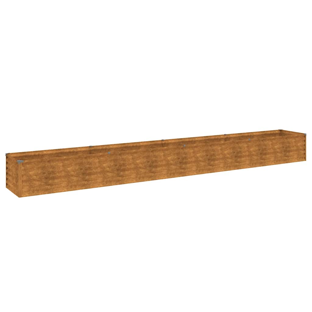 Letto Rialzato da Giardino 386x50x36 cm Acciaio Corten