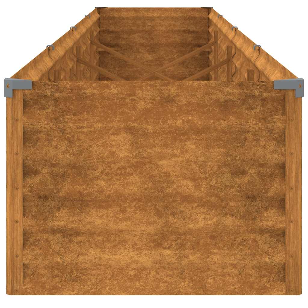 Letto Rialzato da Giardino 386x50x36 cm Acciaio Corten