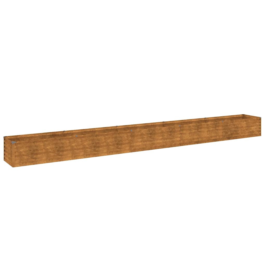 Letto rialzato da giardino 482x50x36 cm in acciaio Corten