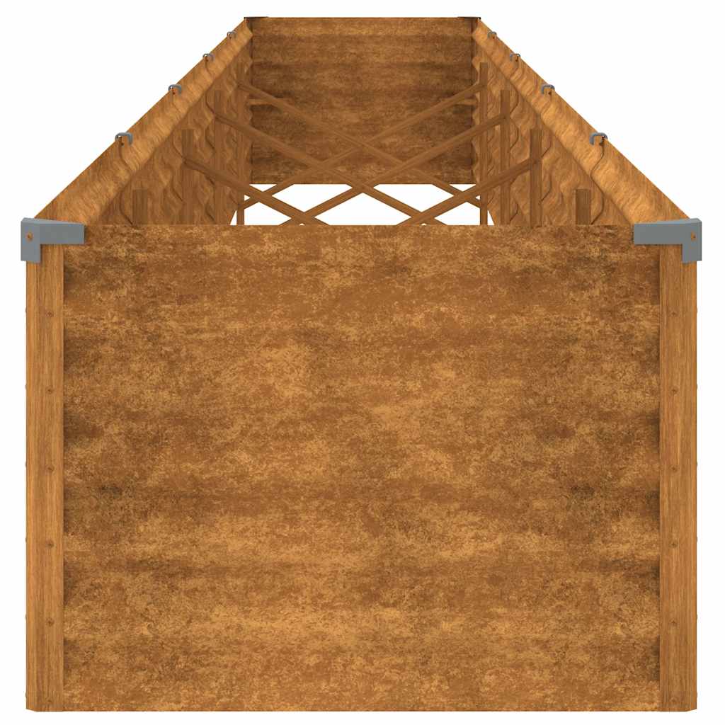 Letto rialzato da giardino 482x50x36 cm in acciaio Corten