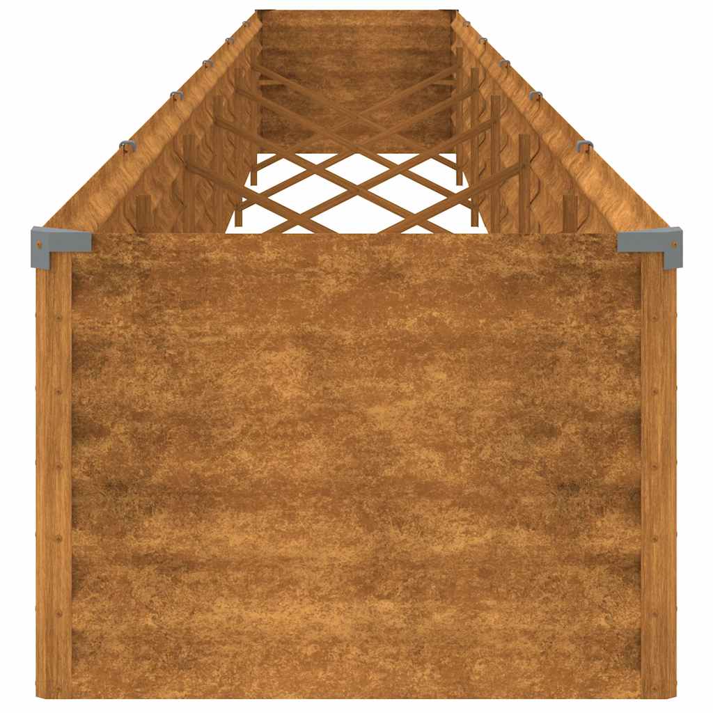 Letto Rialzato da Giardino 580x50x36 cm in Acciaio Corten