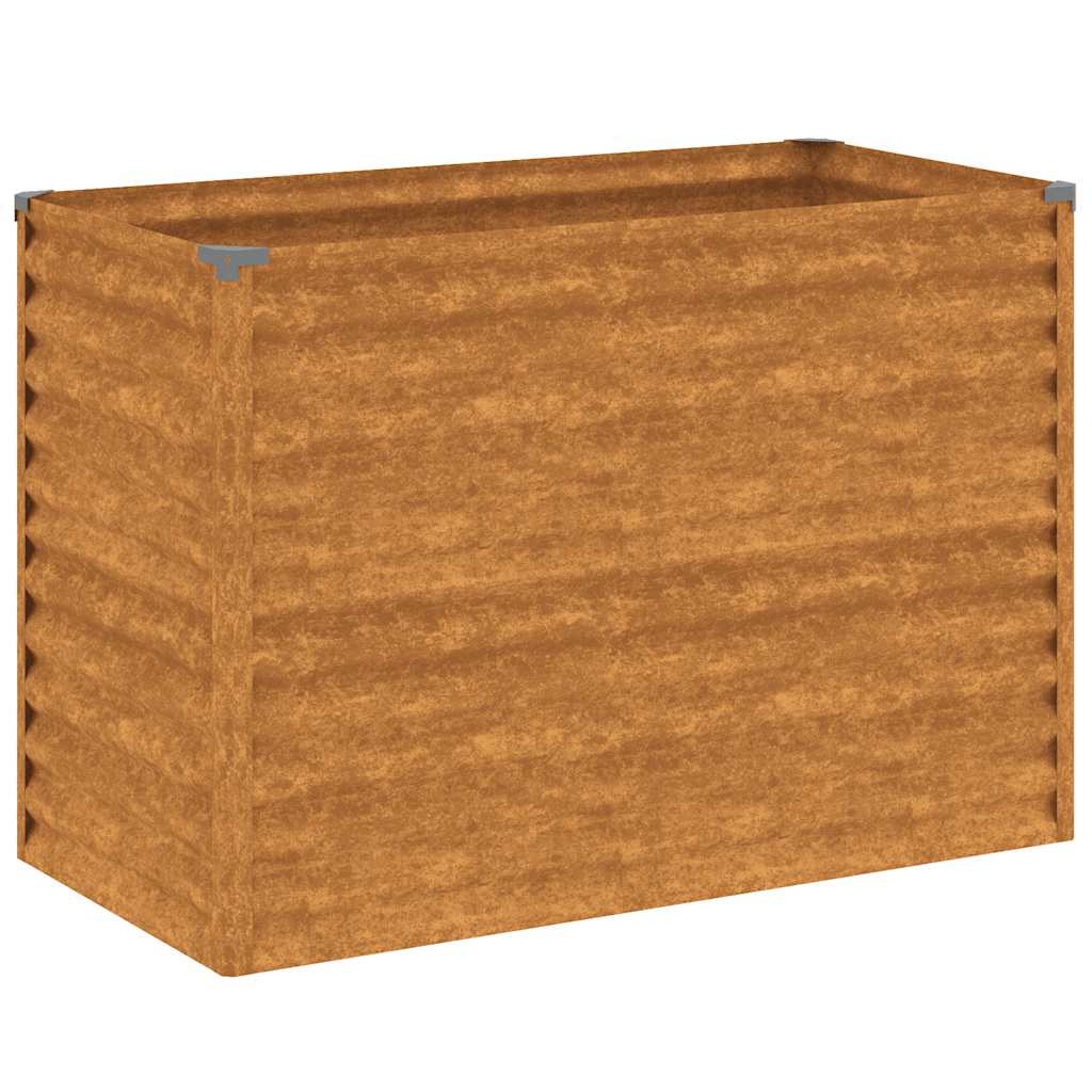 Letto rialzato da giardino 100x50x69 cm in acciaio Corten