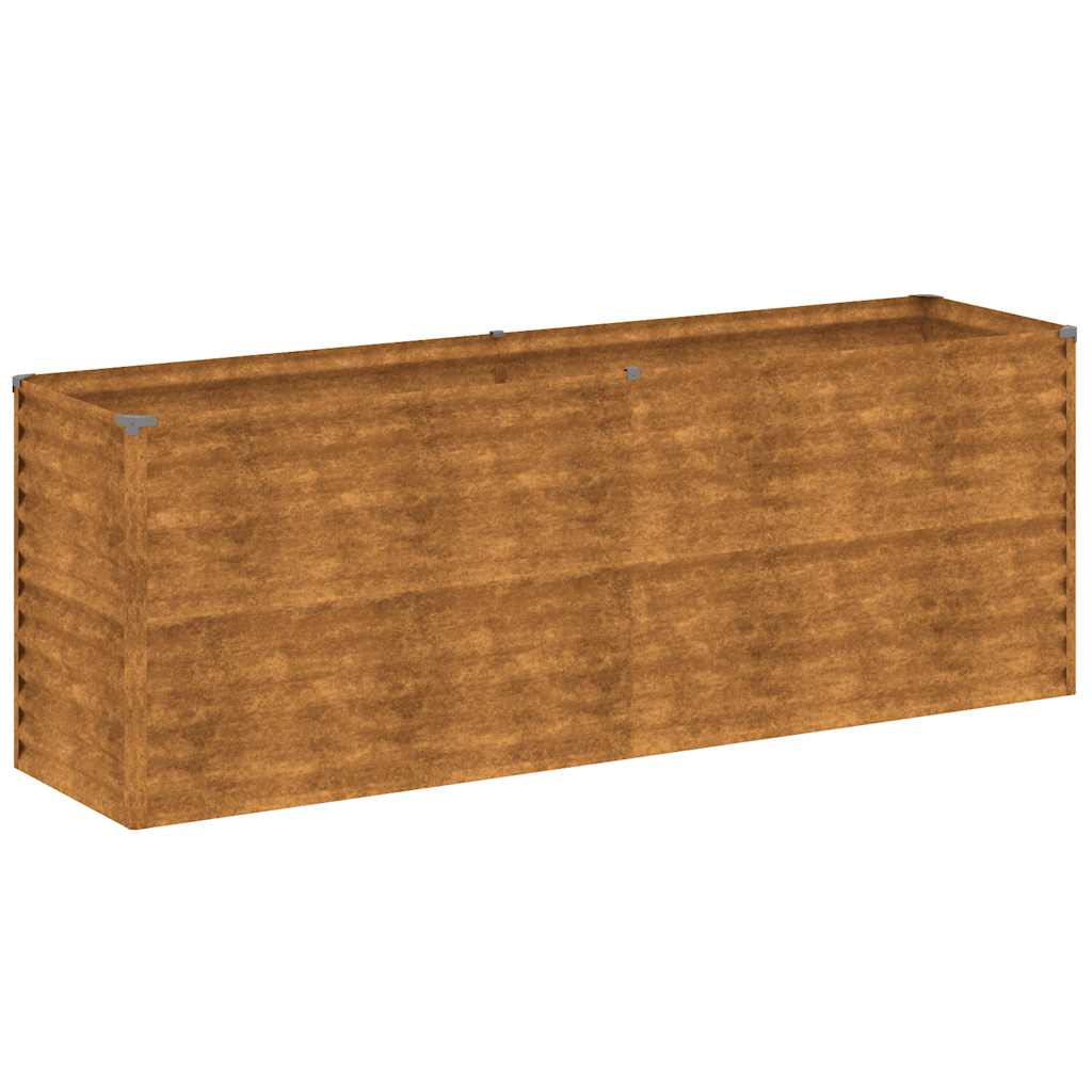 Letto rialzato da giardino 196x50x69 cm in acciaio Corten