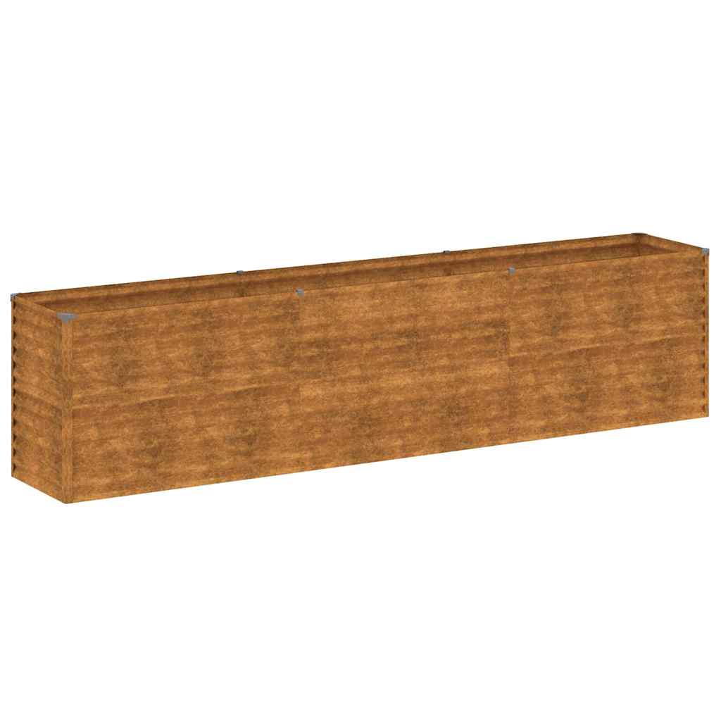 Letto rialzato da giardino 291x50x69 cm in acciaio Corten
