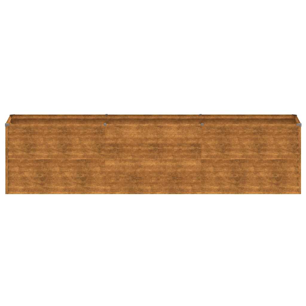 Letto rialzato da giardino 291x50x69 cm in acciaio Corten