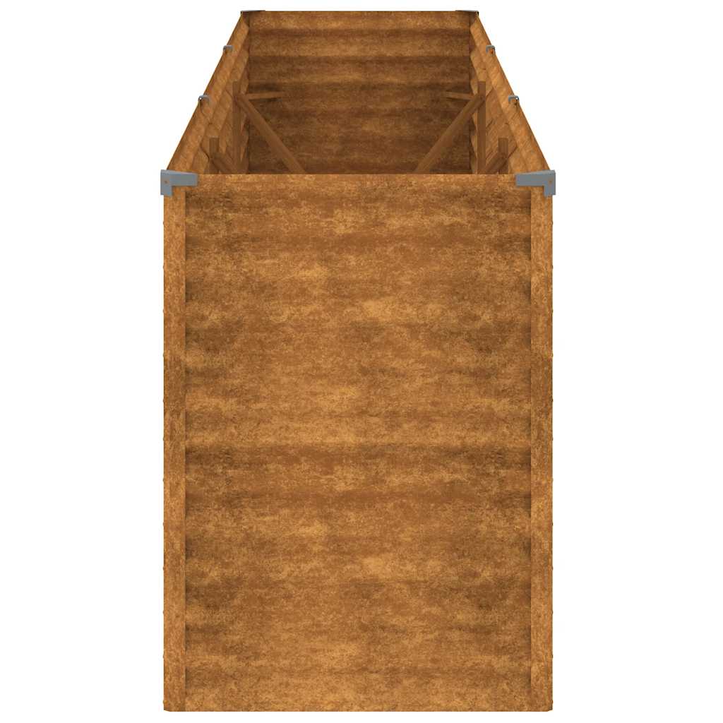Letto rialzato da giardino 291x50x69 cm in acciaio Corten