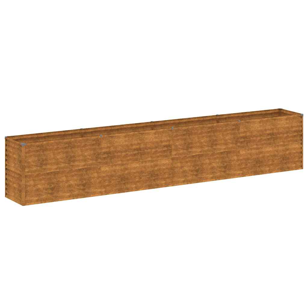 Letto rialzato da giardino 385x50x69 cm in acciaio Corten