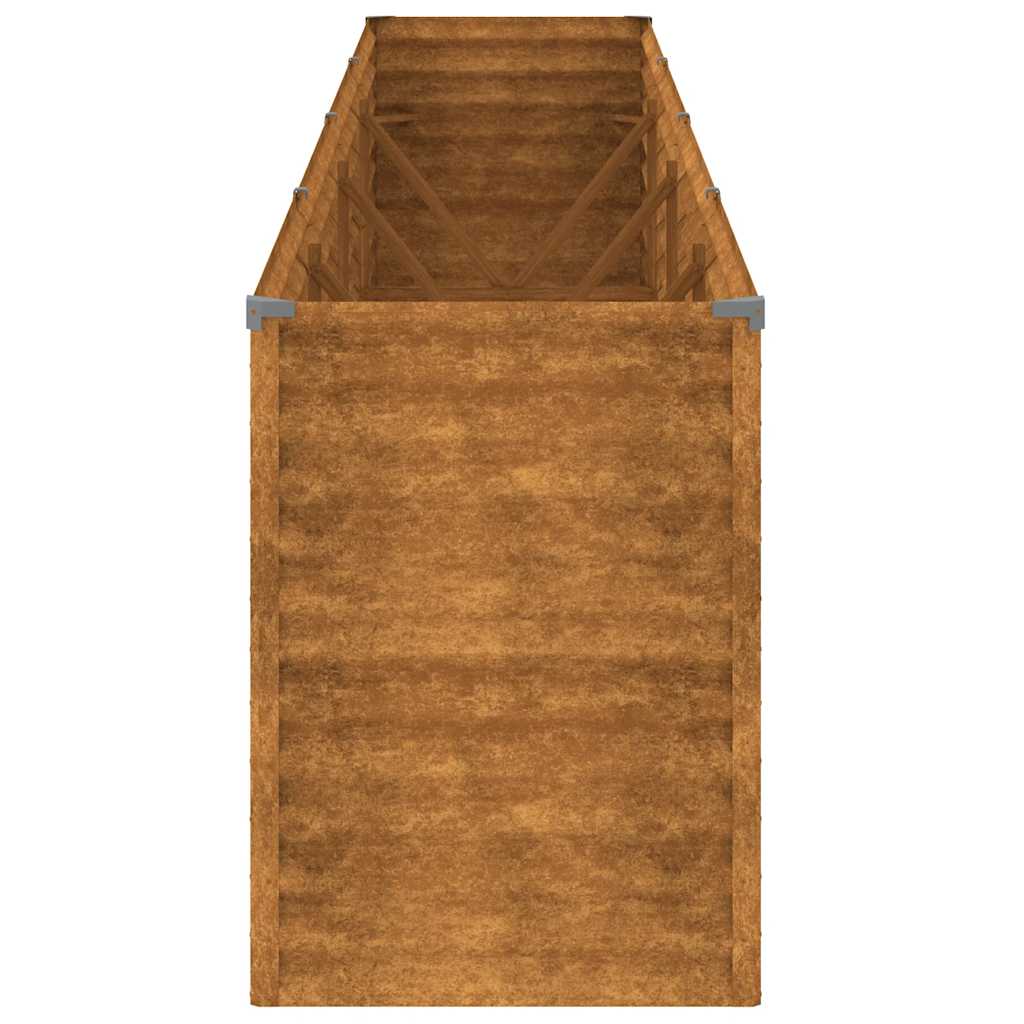 Letto rialzato da giardino 385x50x69 cm in acciaio Corten