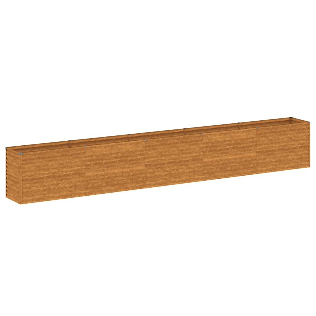 Letto rialzato da giardino 482x50x69 cm in acciaio Corten