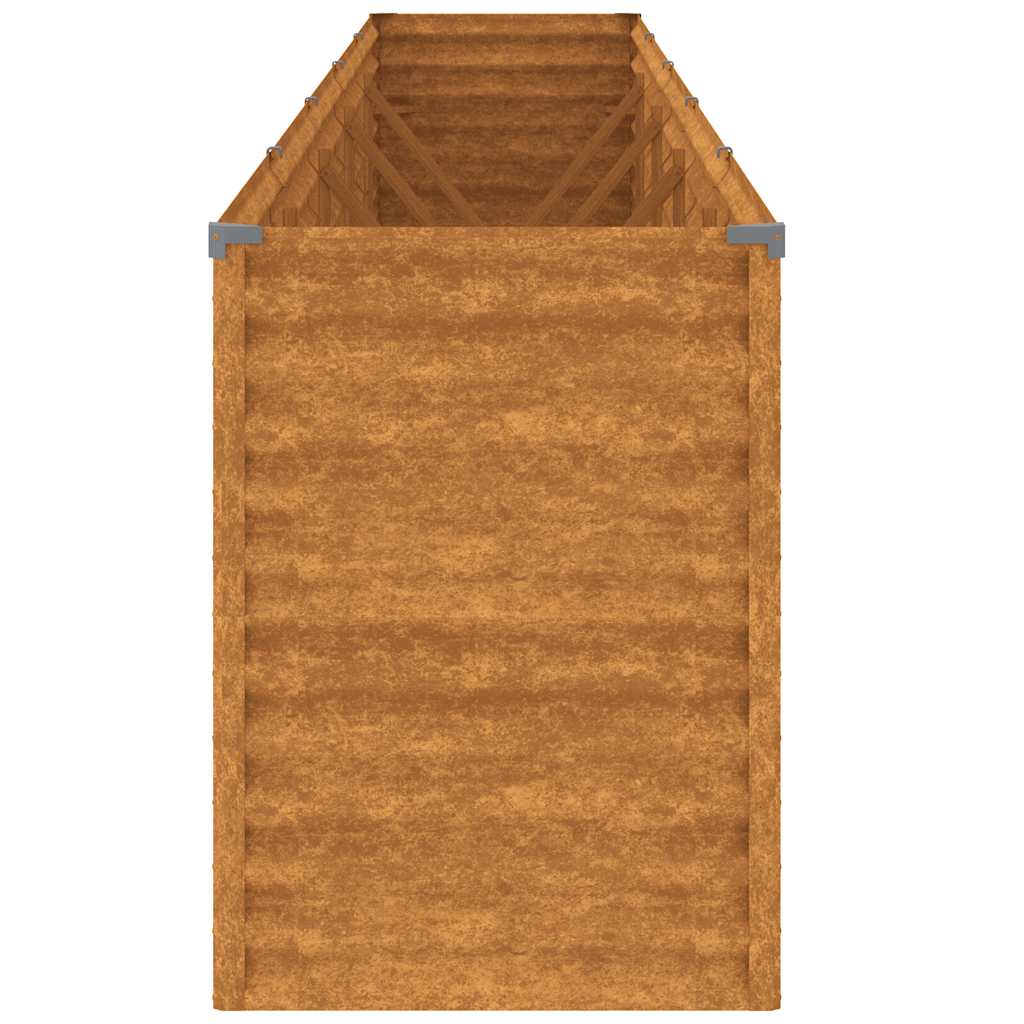 Letto rialzato da giardino 482x50x69 cm in acciaio Corten