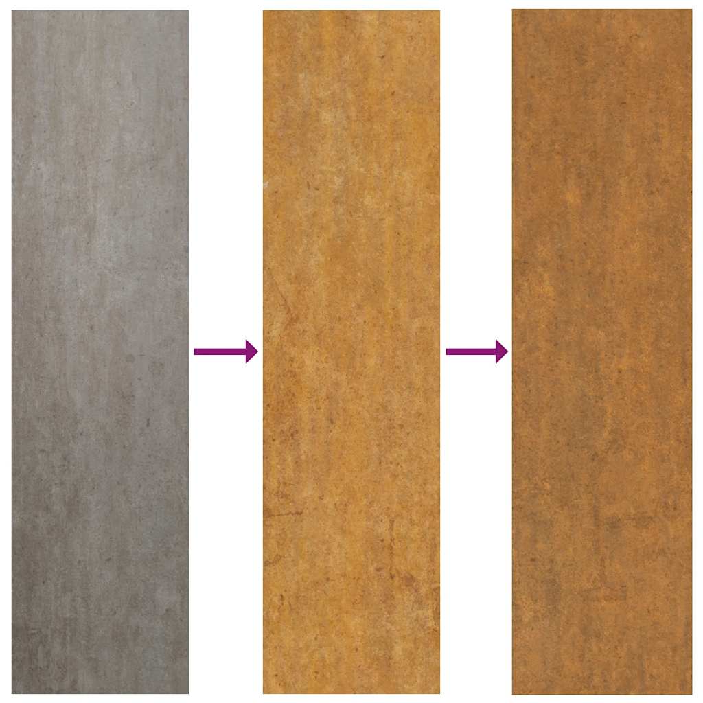 Letto rialzato da giardino 482x50x69 cm in acciaio Corten