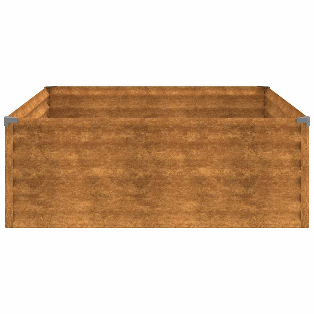 Fioriera Rialzata da Giardino 100x100x36 cm in Acciaio Corten