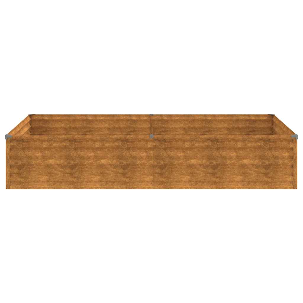 Fioriera Rialzata da Giardino 195x100x36 cm in Acciaio Corten