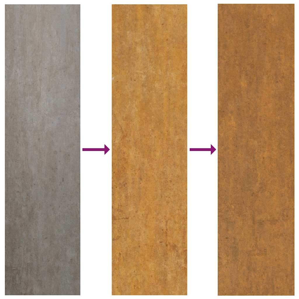 Fioriera Rialzata da Giardino 482x100x36 cm in Acciaio Corten