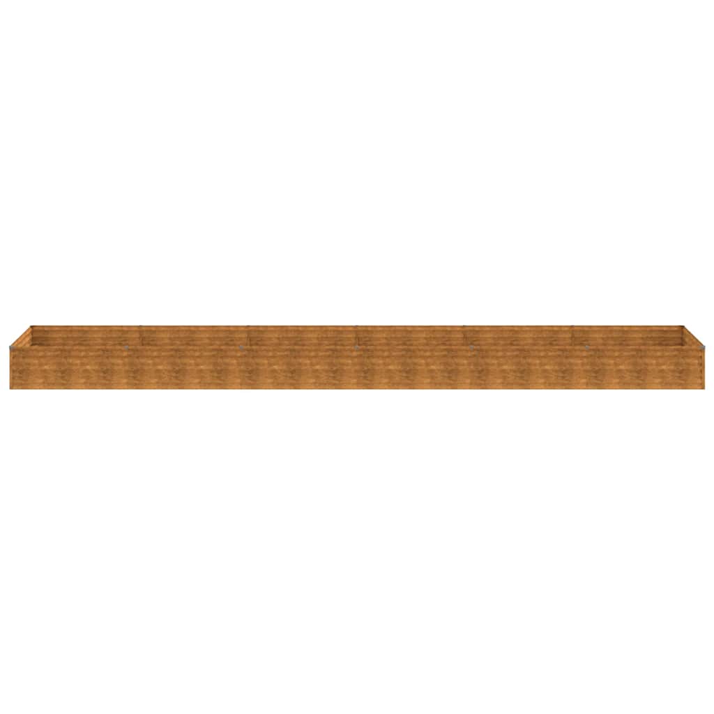 Fioriera Rialzata da Giardino 579x100x36 cm in Acciaio Corten