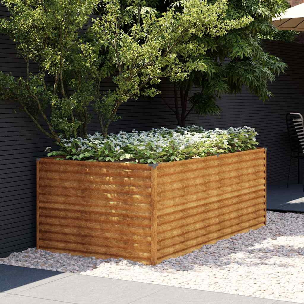 Fioriera Rialzata da Giardino 196x100x69 cm in Acciaio Corten