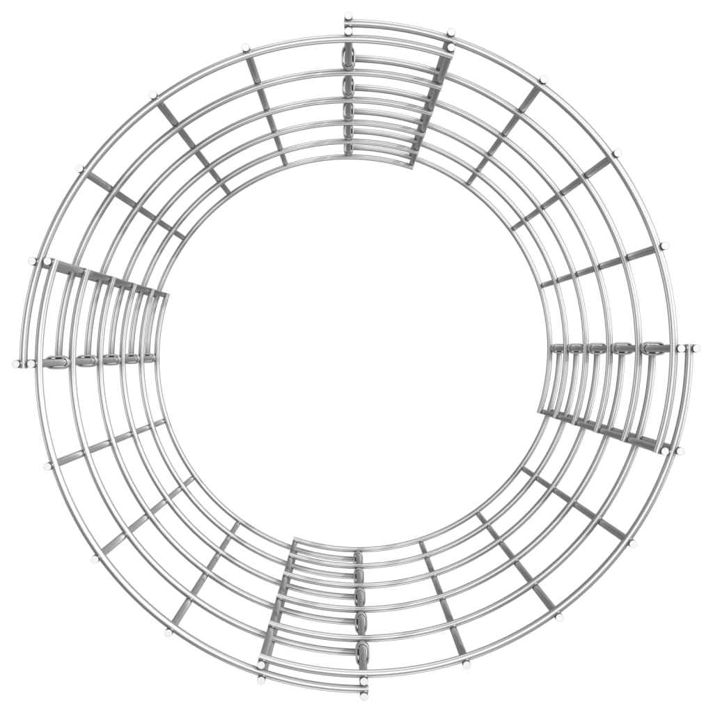 Fioriere Gabbione Circolare 3 pz in Acciaio Zincato Ø30x50 cm