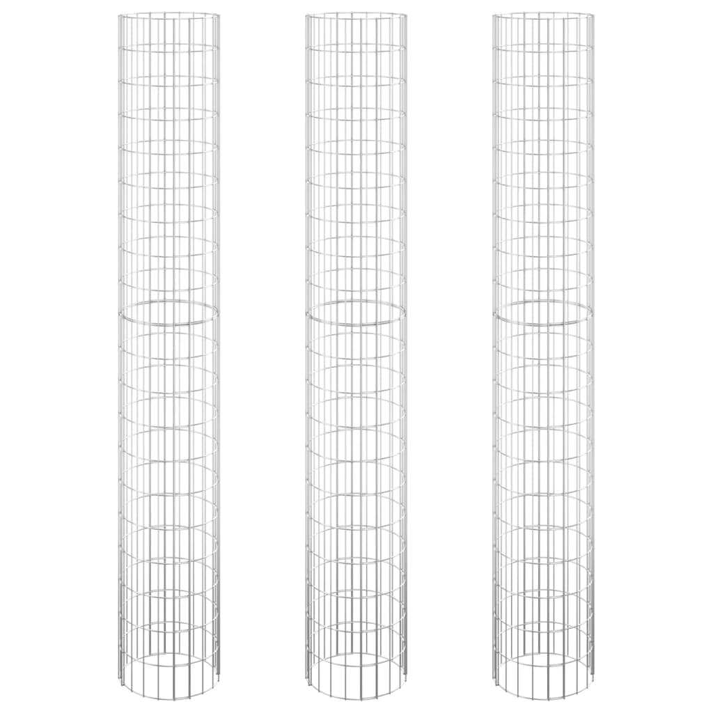 Fioriere Gabbione Circolare 3 pz in Acciaio Zincato Ø30x200 cm