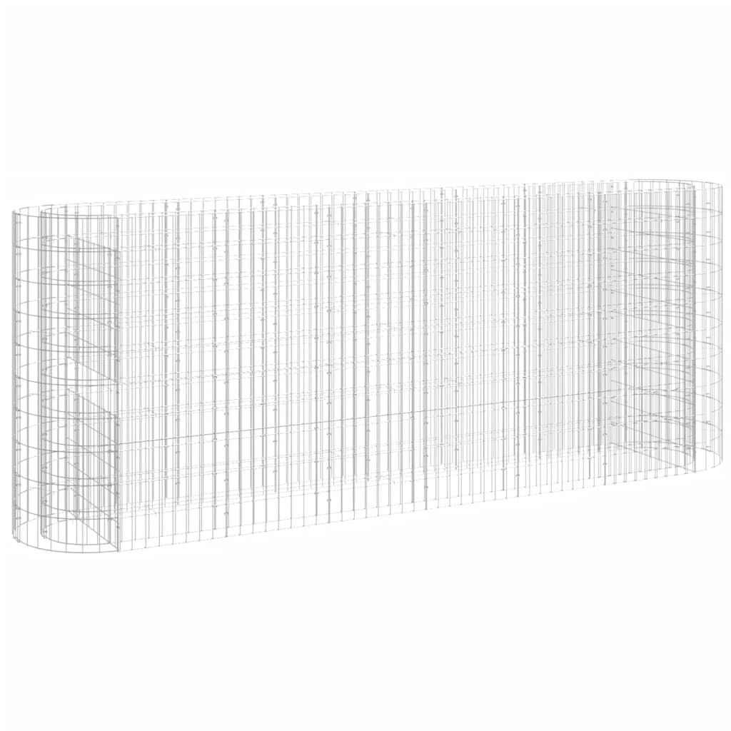 Gabbione con Letto Rialzato in Acciaio Zincato 260x50x100 cm