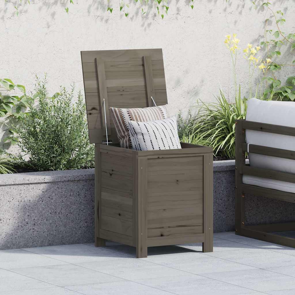 Scatola Cuscini Antracite 50x50x56cm in Legno Massello di Abete