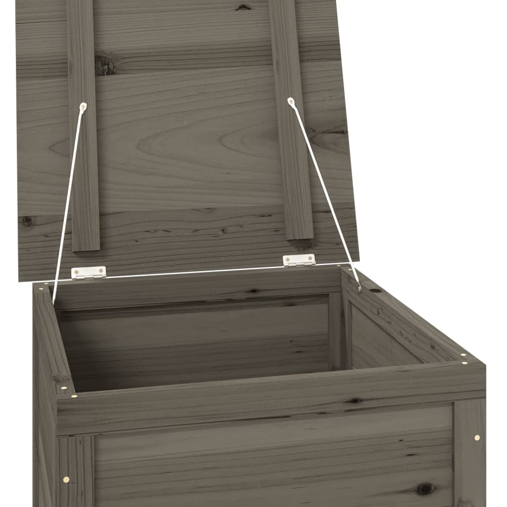 Scatola Cuscini Antracite 50x50x56cm in Legno Massello di Abete