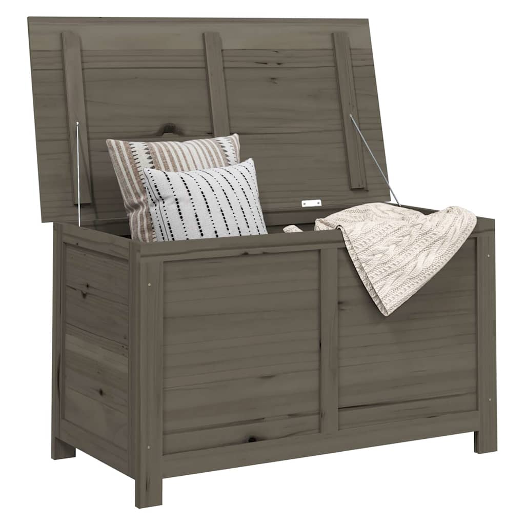 Scatola Cuscini Antracite 100x50x56 cm Legno Massello di Abete