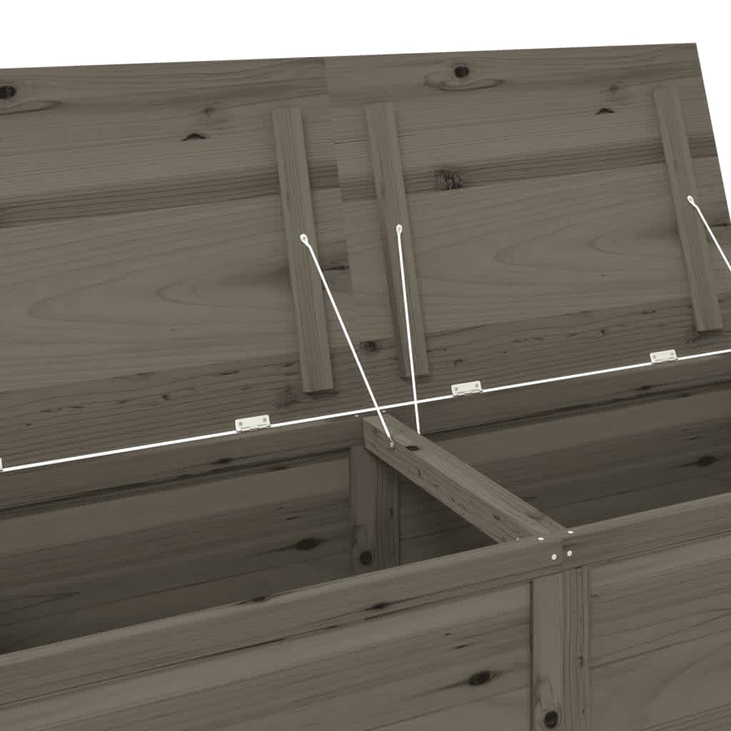 Scatola Cuscini Antracite 150x50x56 cm Legno Massello di Abete