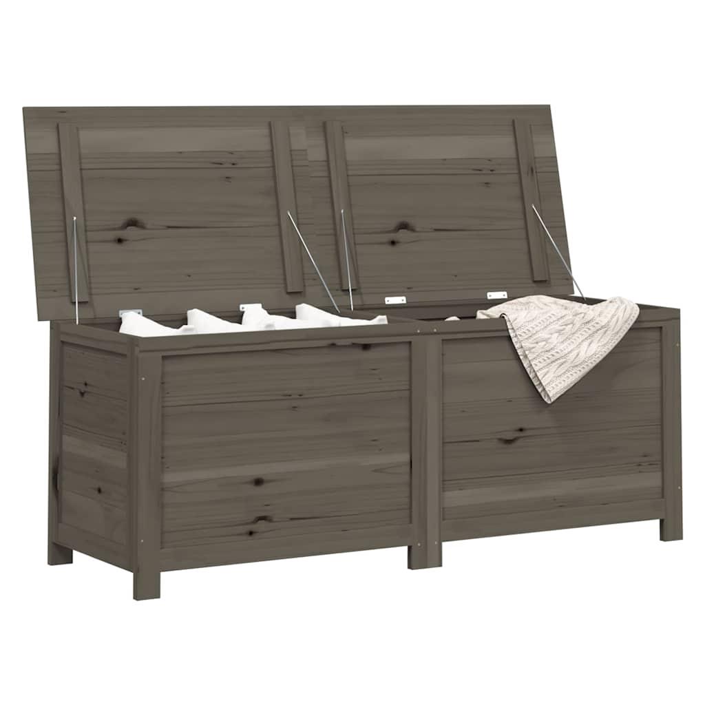 Scatola Cuscini Antracite 150x50x56 cm Legno Massello di Abete